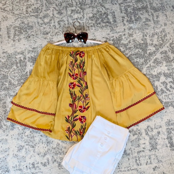 Solitaire Summer Off-Shoulder Top Bell Sleeves S - Picture 6 of 9